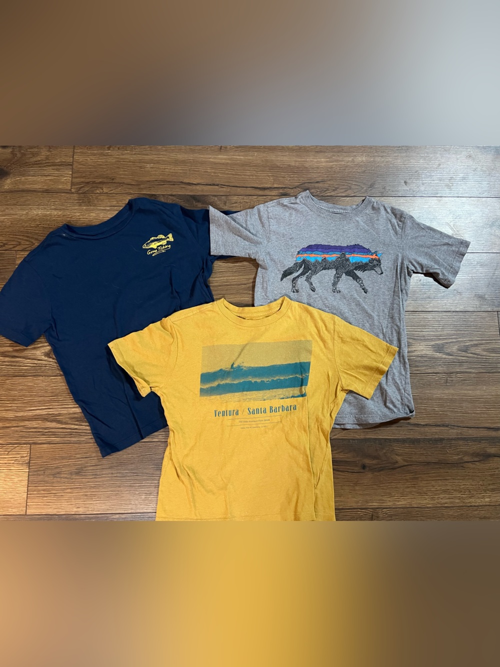 Old Navy Boys' Short Sleeve Graphic Tees - Navy, Gray & Yellow